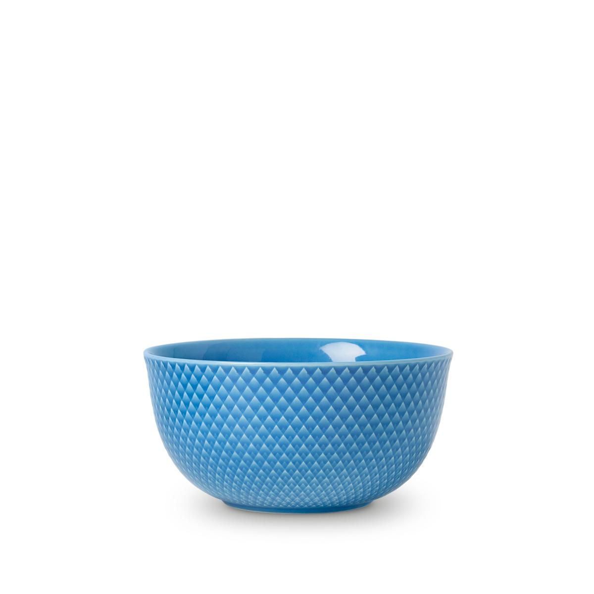 Lyngby Rhombe servant un bol bleu, 17,5cm