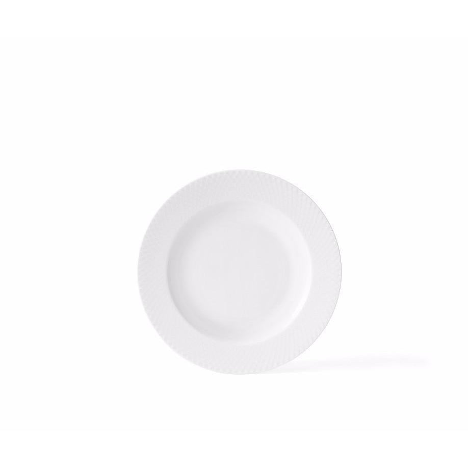 Lyngby Rhombe Suppenplatte Weiß, 23 cm
