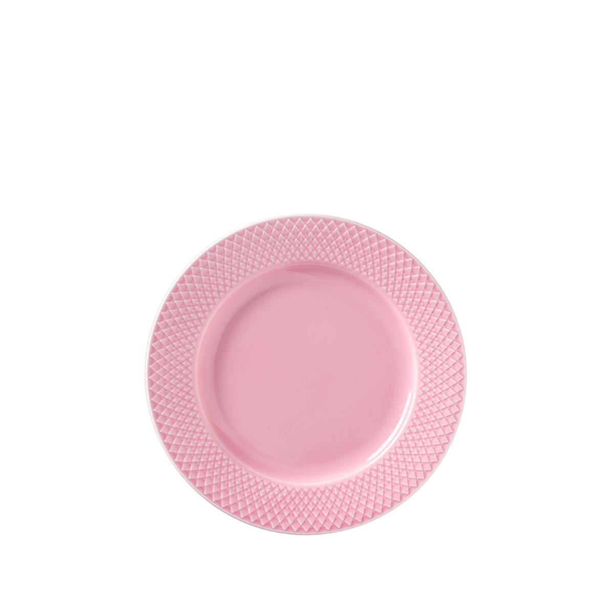 Lyngby Rhombe Tallerken Pink, 21cm