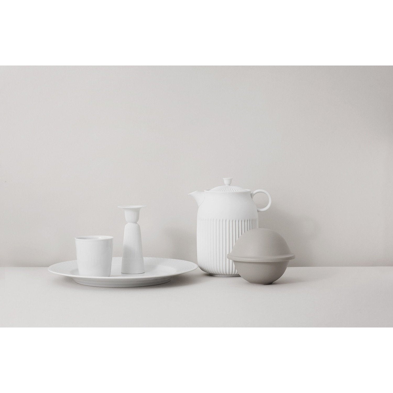 Assiette Lyngby Rhombe Blanc, 21 cm