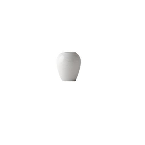 Lyngby rhombe jarrón blanco, 17 cm