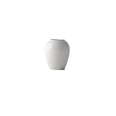 Lyngby Rhombe Vase White, 25 cm