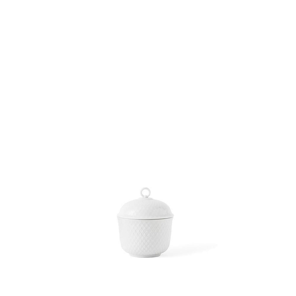 Lyngby Rhombe Sugar Bowl Wit, 8,5 cm