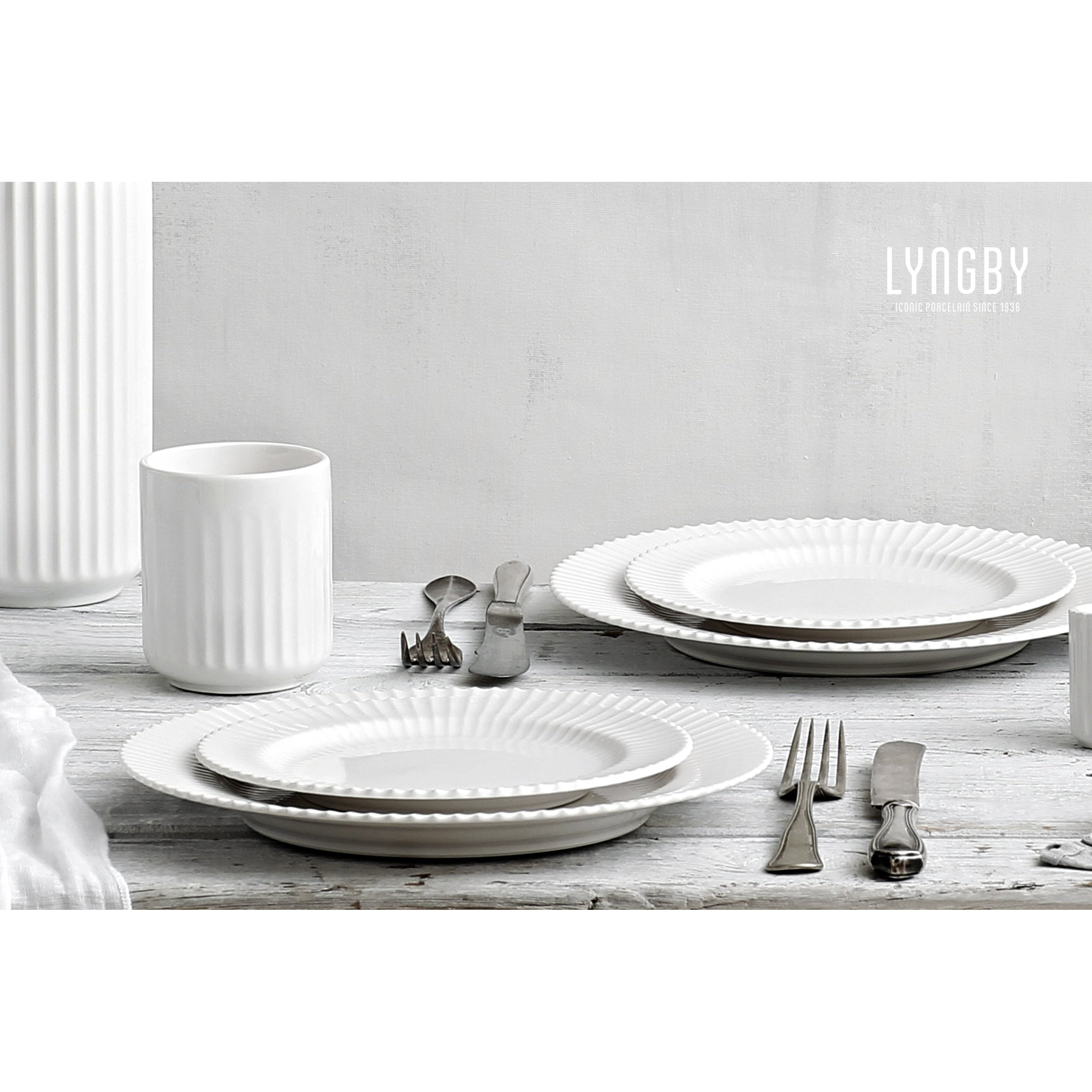 Lyngby Servingplatte Weiß, 36 cm