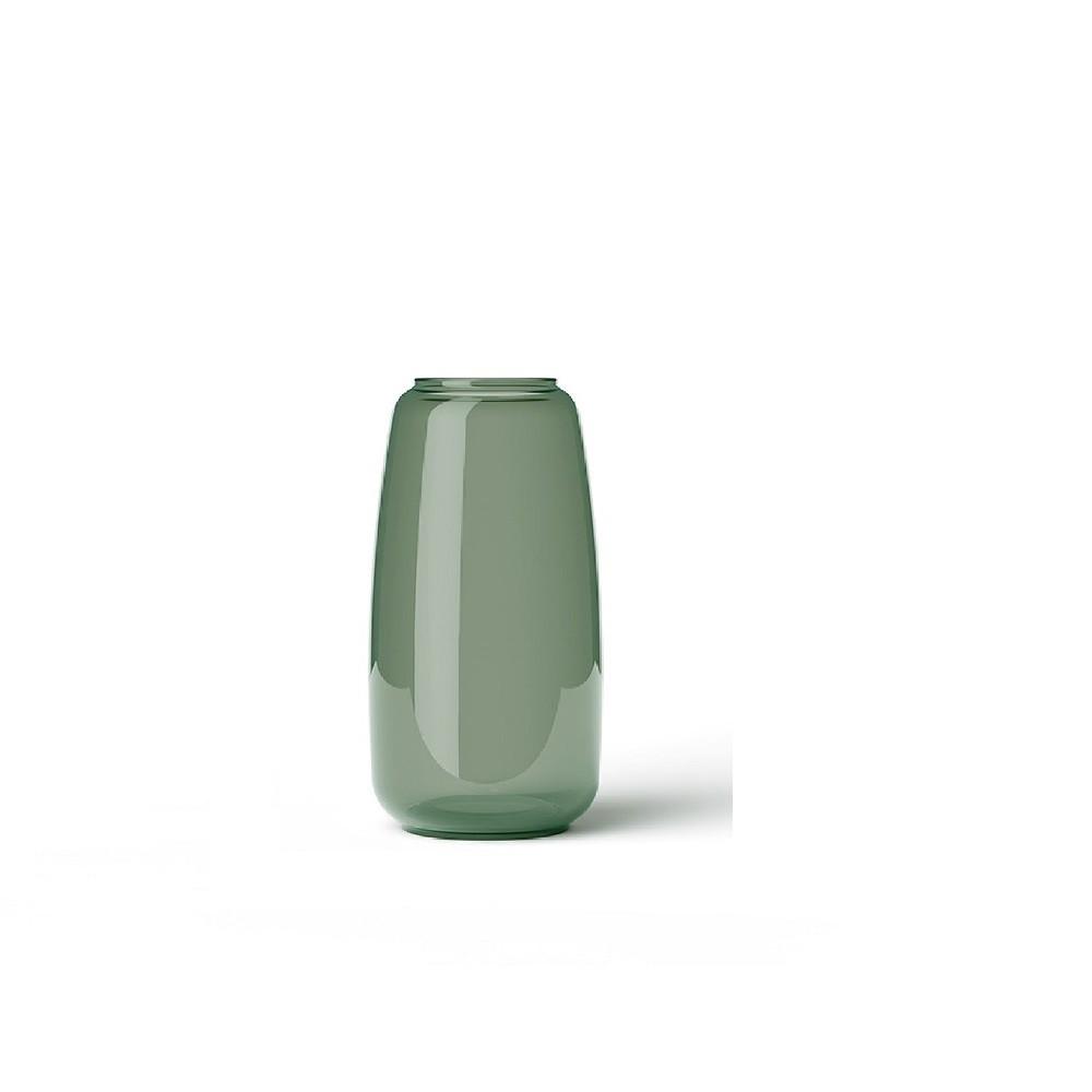 Lyngby Vase Form 130/3 København Grønt Glas, 22 Cm