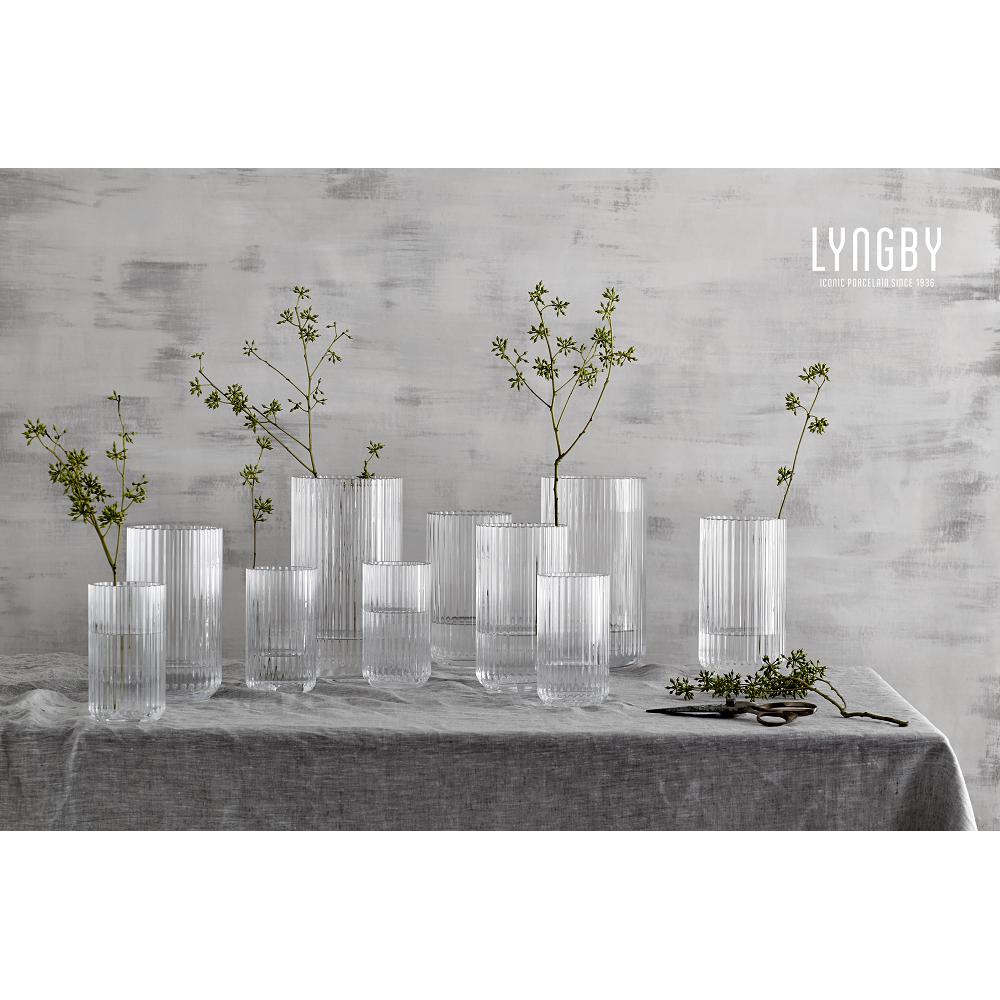 Lyngby Vase Clear Glass, 25 cm