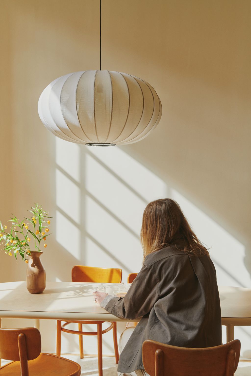 Made By Hand Knit Wit 45 Round Pendant Lamp, Maple Red