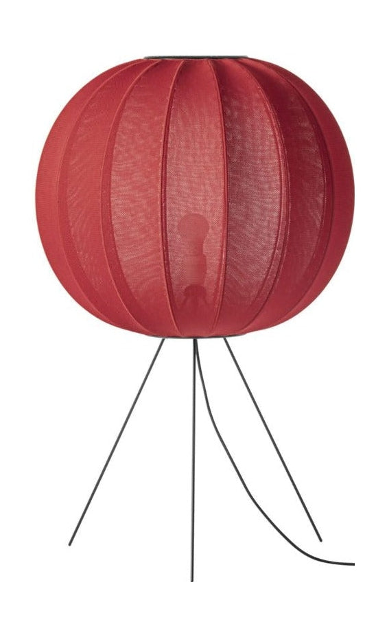 Fabriqué à la main en tricot avec 60 lampadaire ronde Medium, rouge en rouge