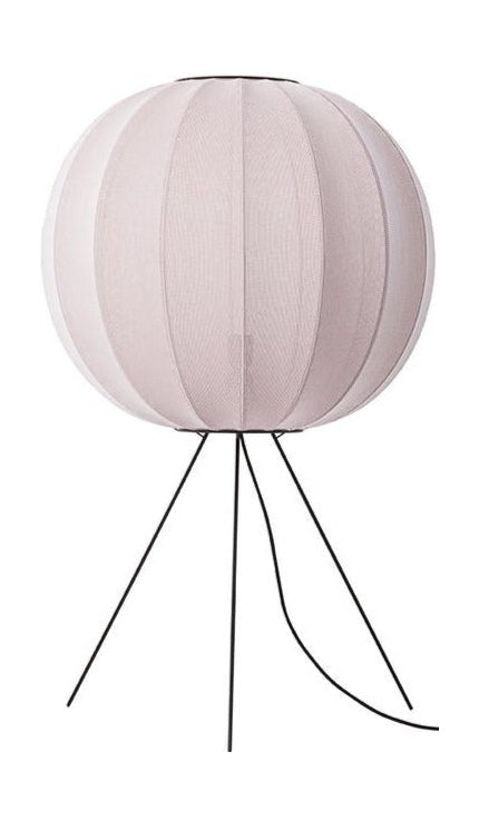 Fabriqué à la main en tricot avec 60 lampadaire rond médium, rose clair