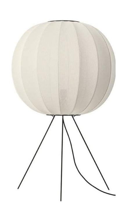 Fabriqué à la main en tricot avec 60 lampadaire ronde Medium, blanc perlé