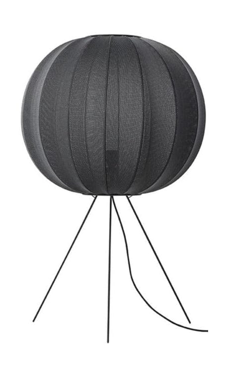 Fabriqué à la main en tricot avec 60 lampadaire rond médium, noir