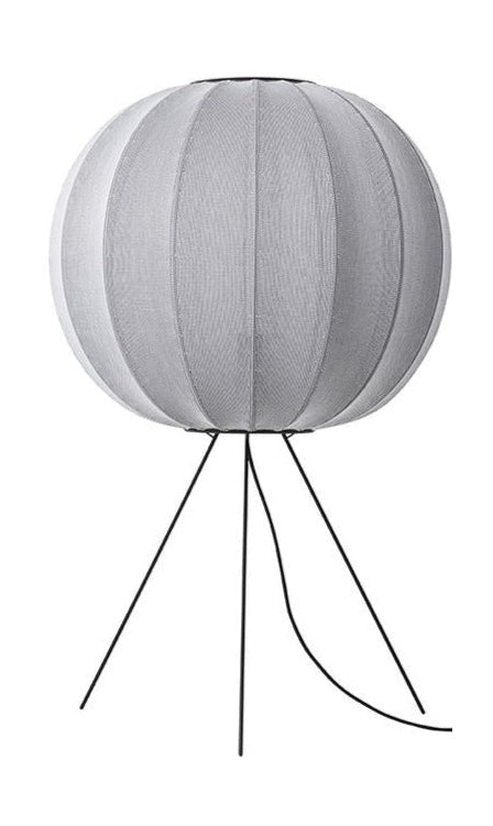 Fabriqué à la main en tricot avec 60 lampadaire ronde Medium, argent