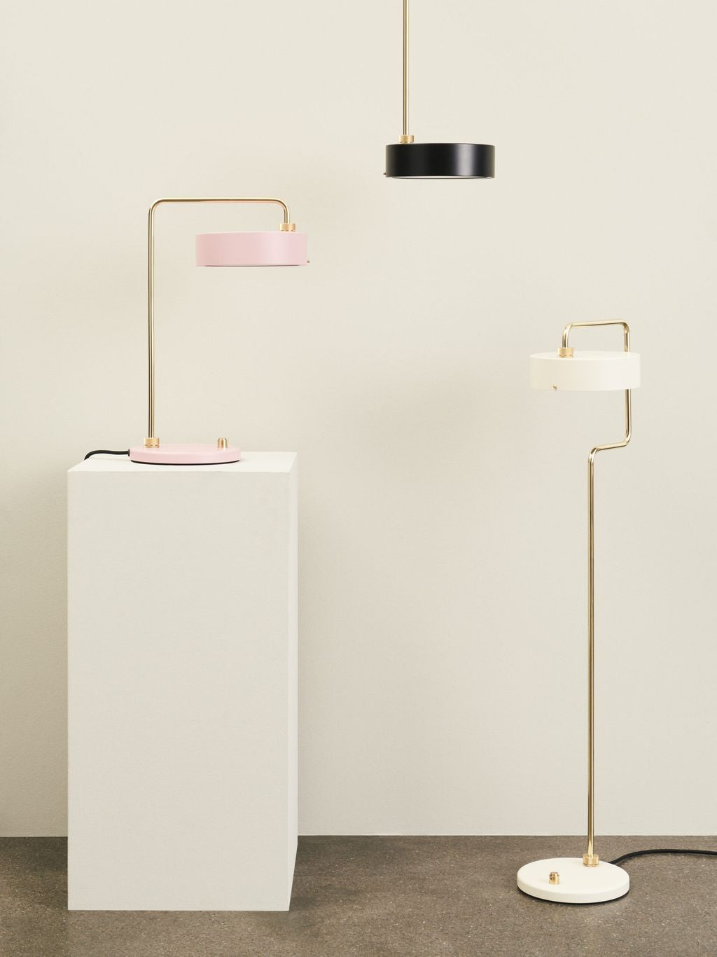 Made By Hand Petite Machine Floor Lamp H: 108, Light Pink