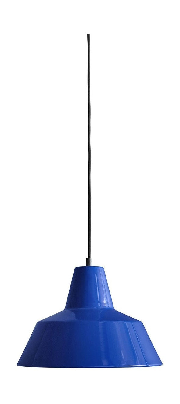 Lámpara de suspensión de taller de hecha a mano W3, azul