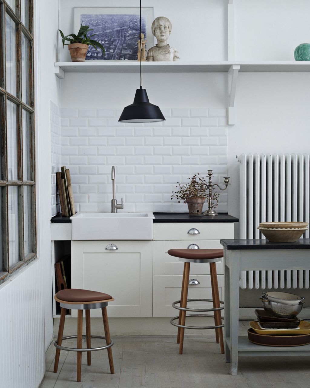 Lavet med håndværksted Suspension Lamp W3, Matt White