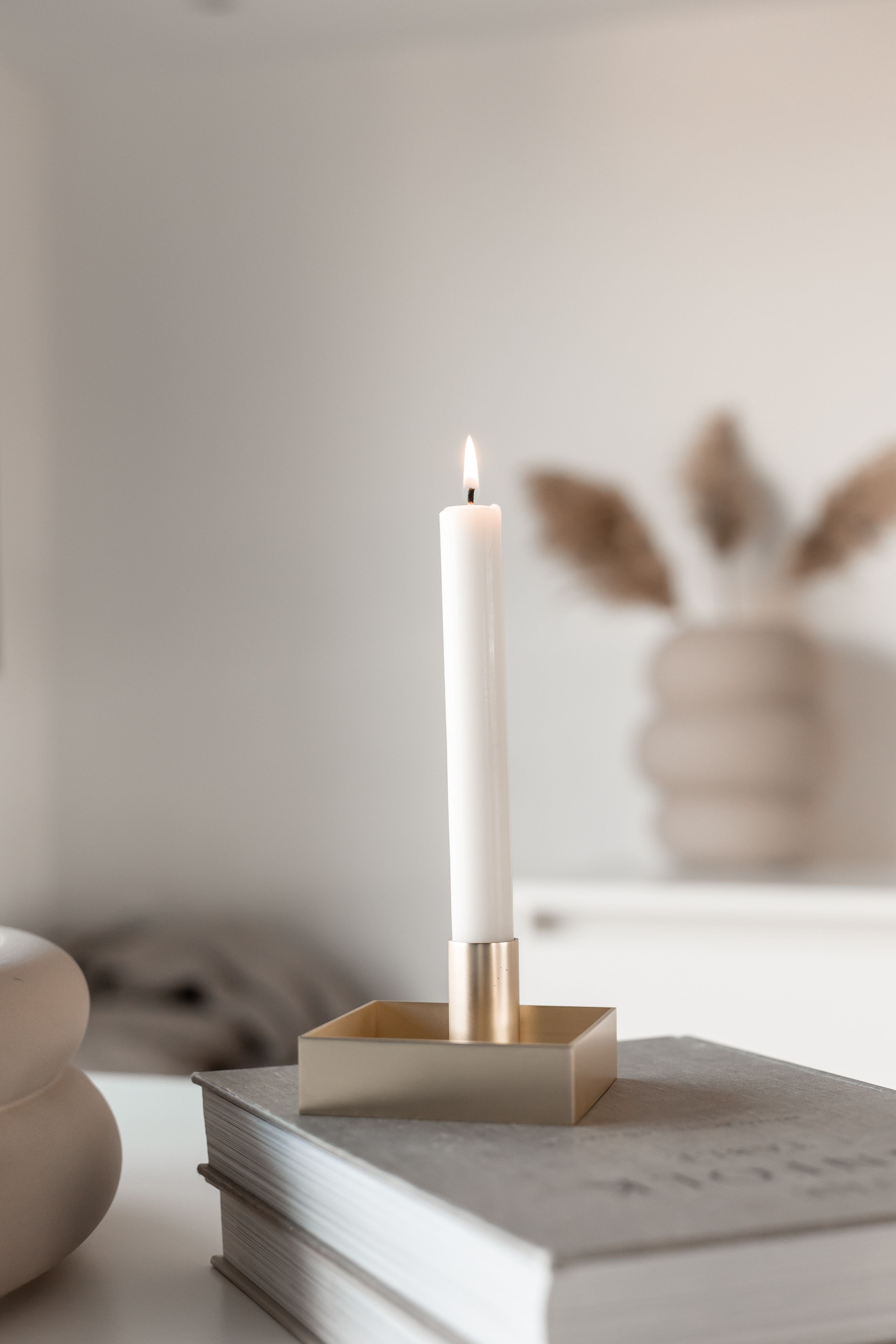 Malling Living Edge Candle Holder, børstet messing