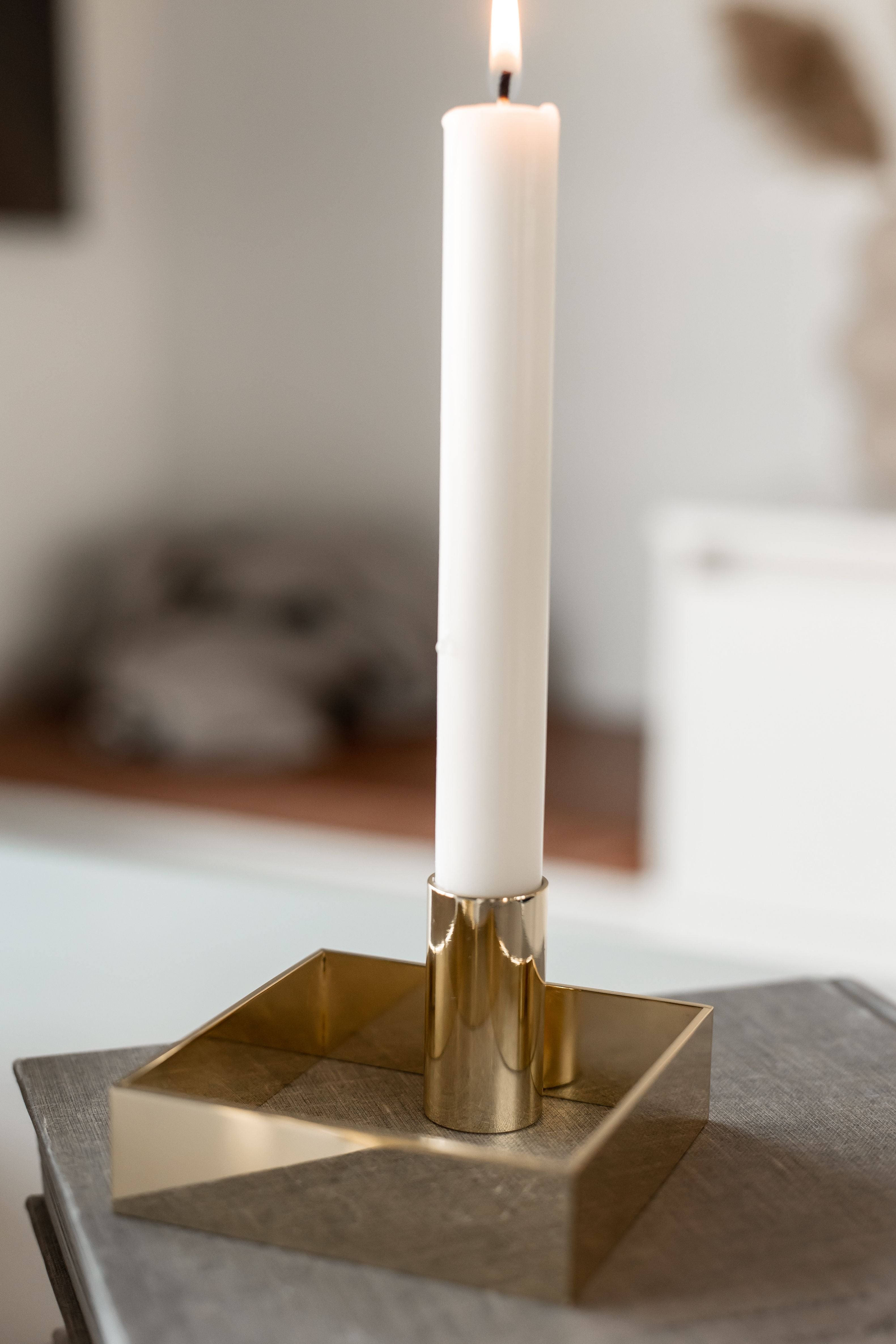 Malling Living Edge Candle Holder, børstet messing