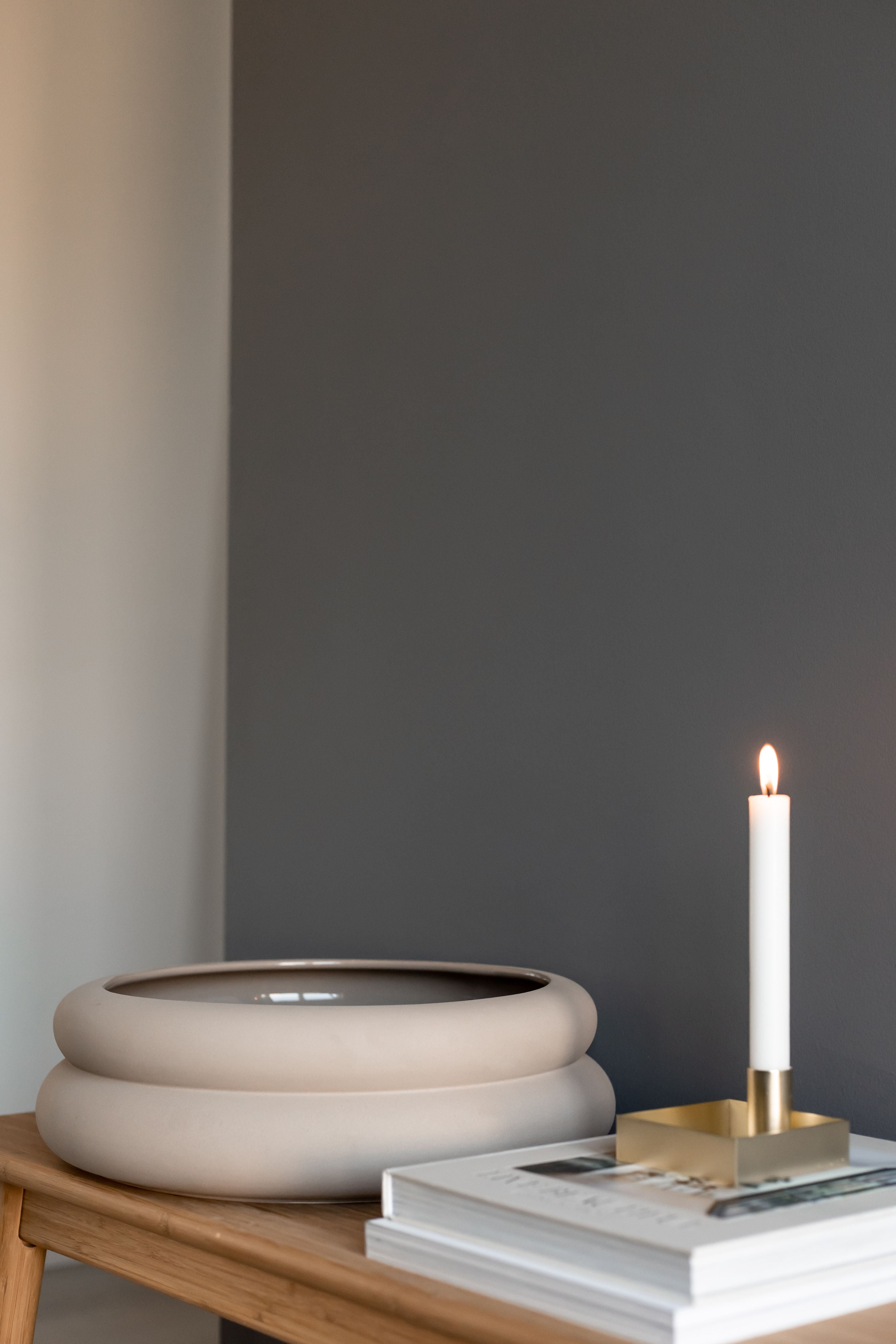 Malling Living Edge Candle Holder, børstet messing