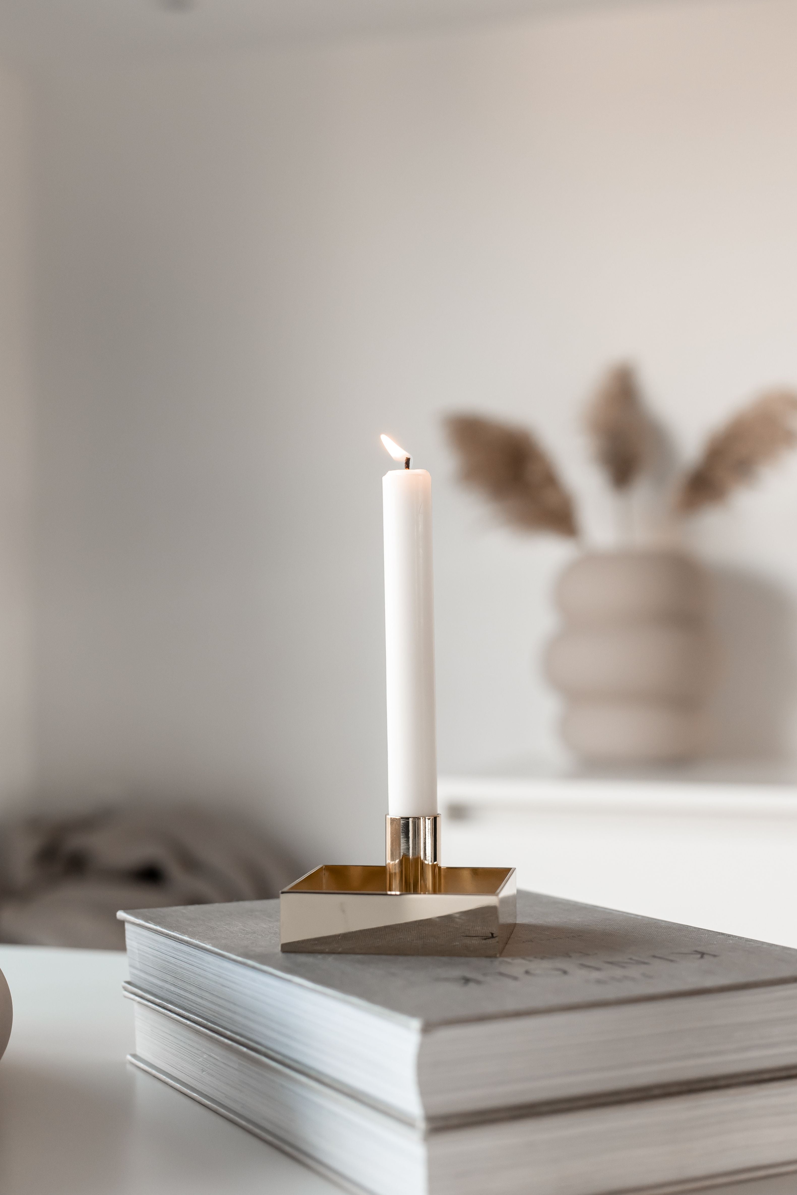 Malling Living Edge Candle Holder, børstet messing