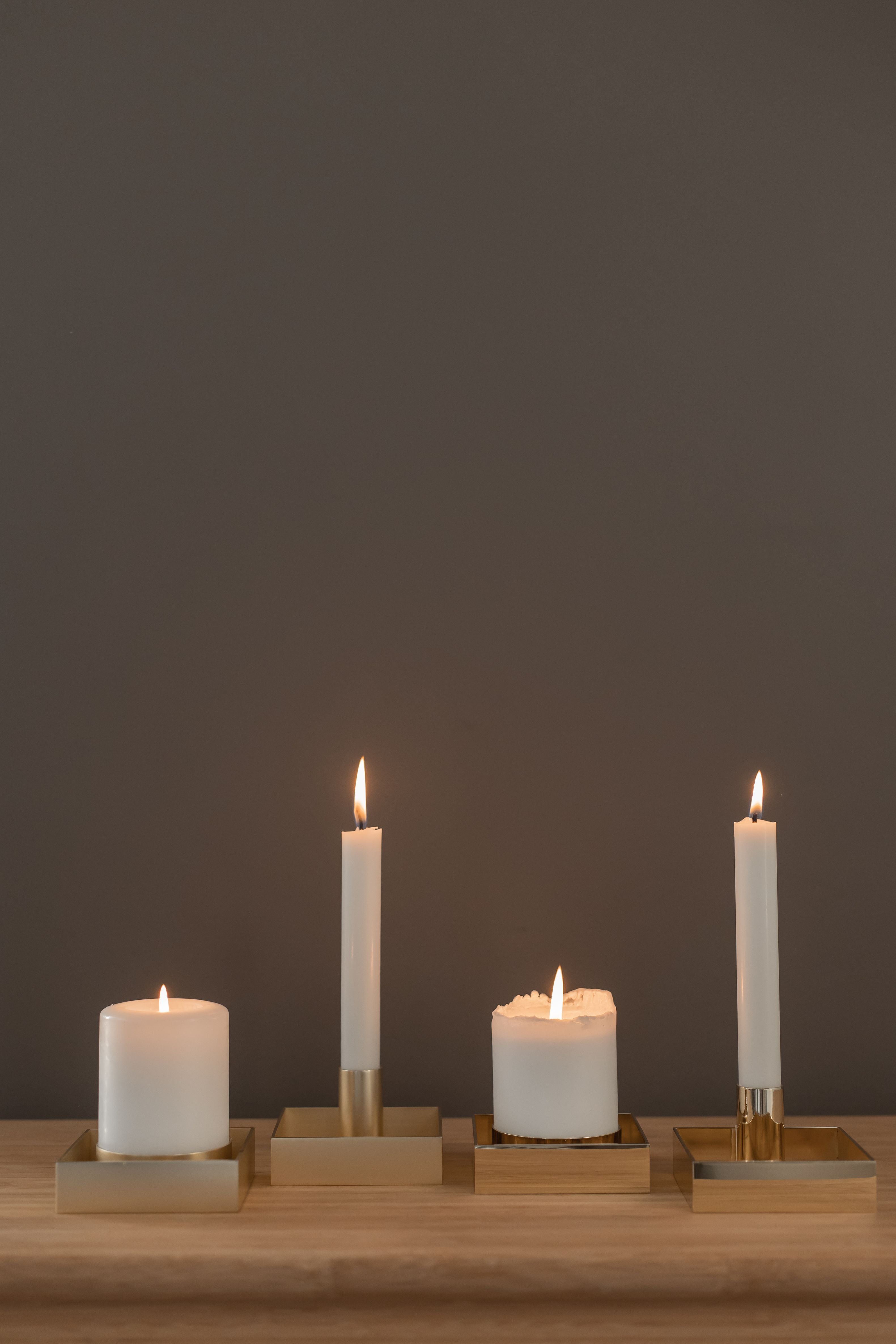 Malling Living Edge Candle Holder, børstet messing