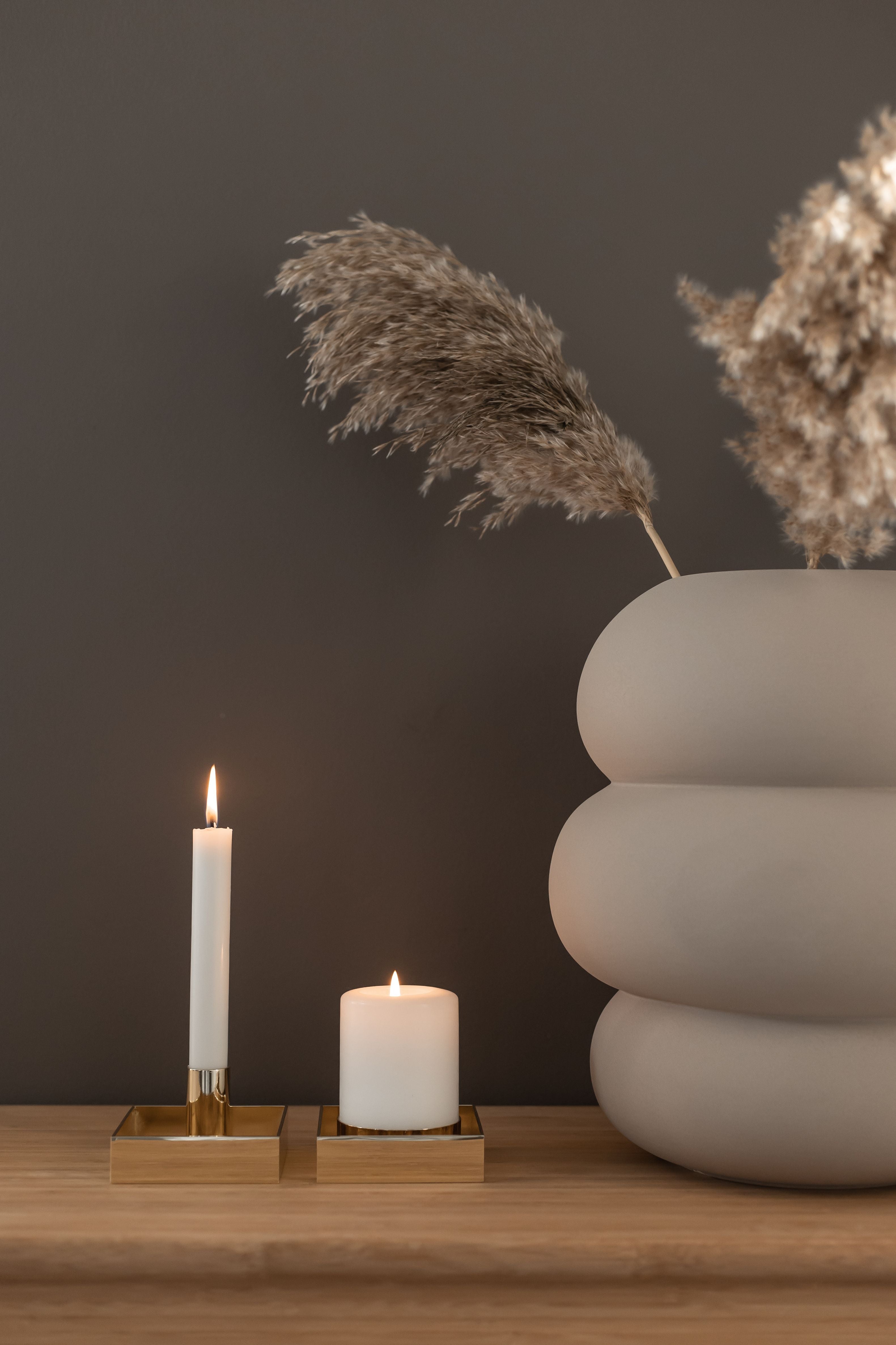 Malling Living Edge Candle Holder, børstet messing