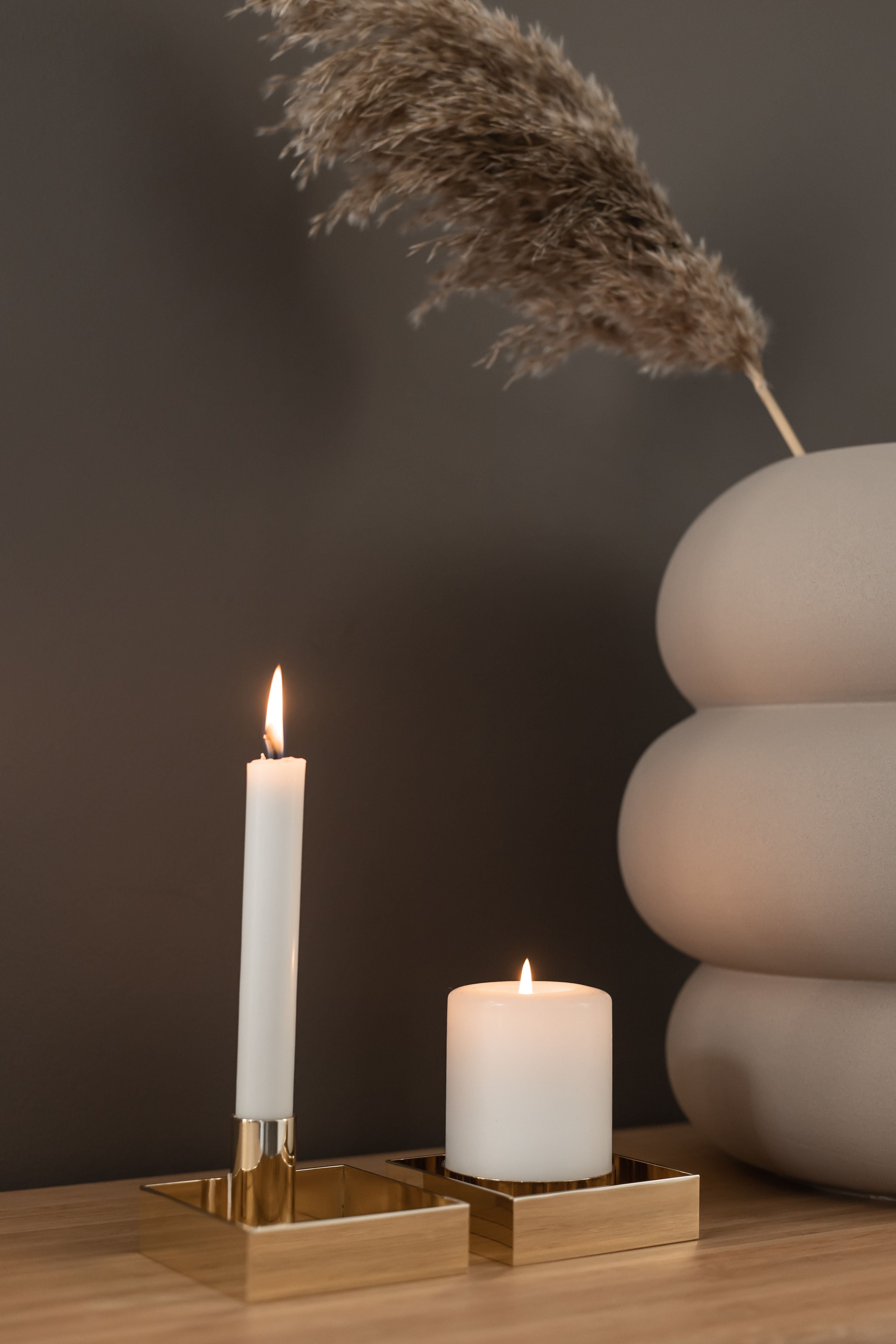 Malling Living Edge Candle Holder, børstet messing