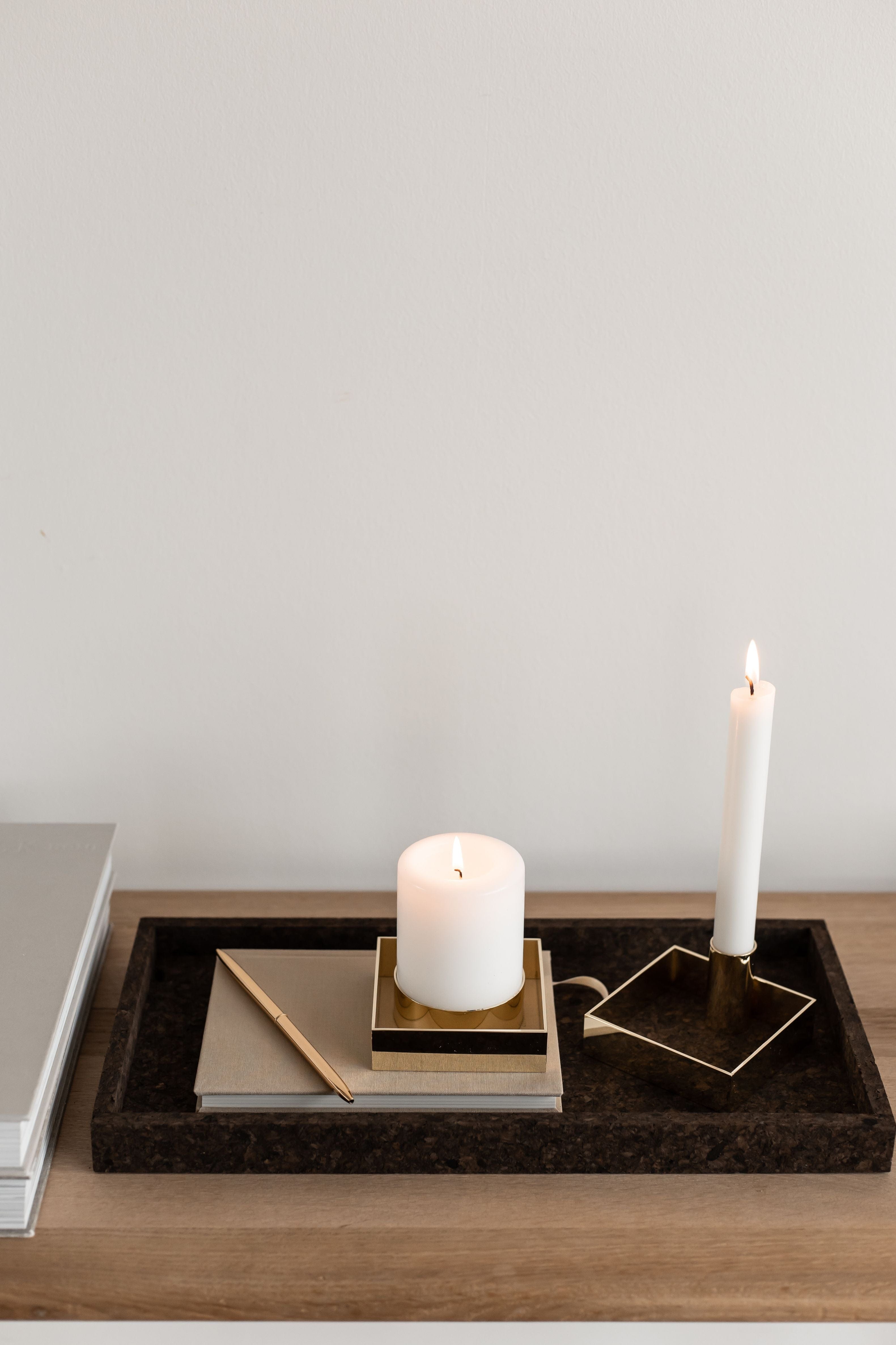 Malling Living Edge Candle Holder, børstet messing