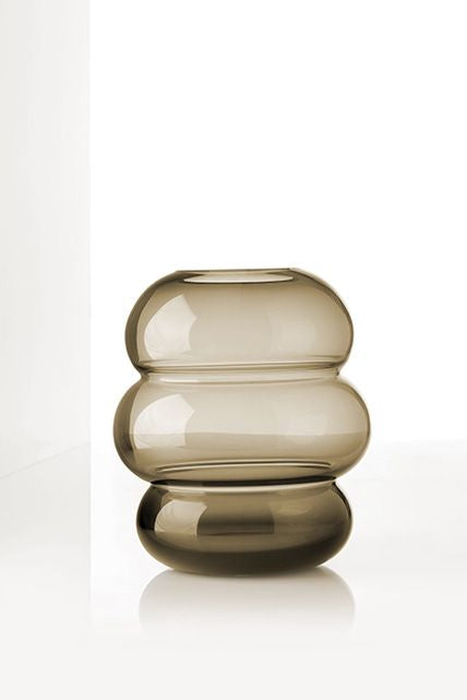 Malling Living Soft Shape Vase, Smoked Glass