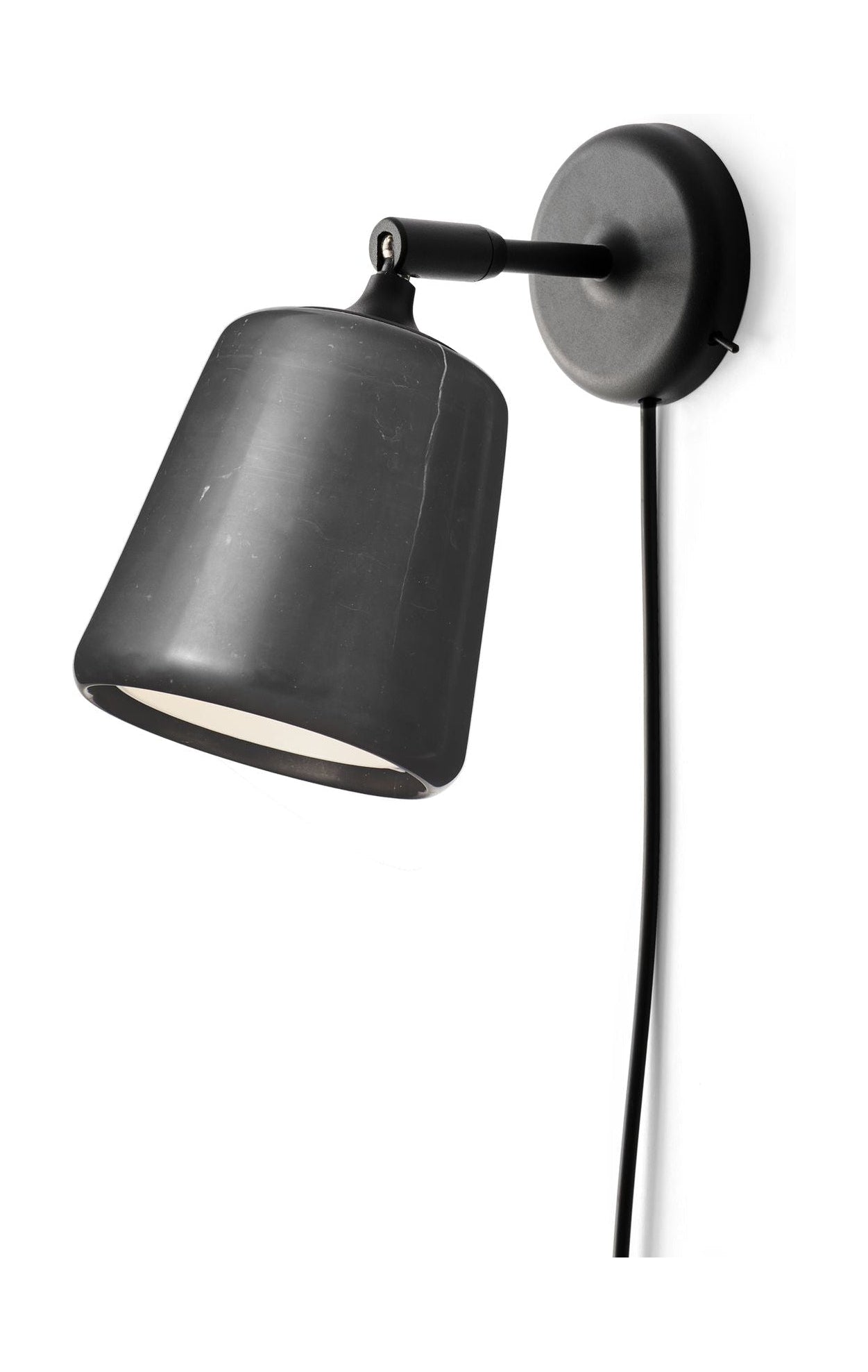Nyt arbejdsmateriale væglampe, sort marmor