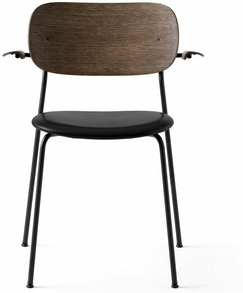 Audo Köpenhamn Co Food Chair klädd säte med armstöd mörk färgad ek, svart/dakar 0842