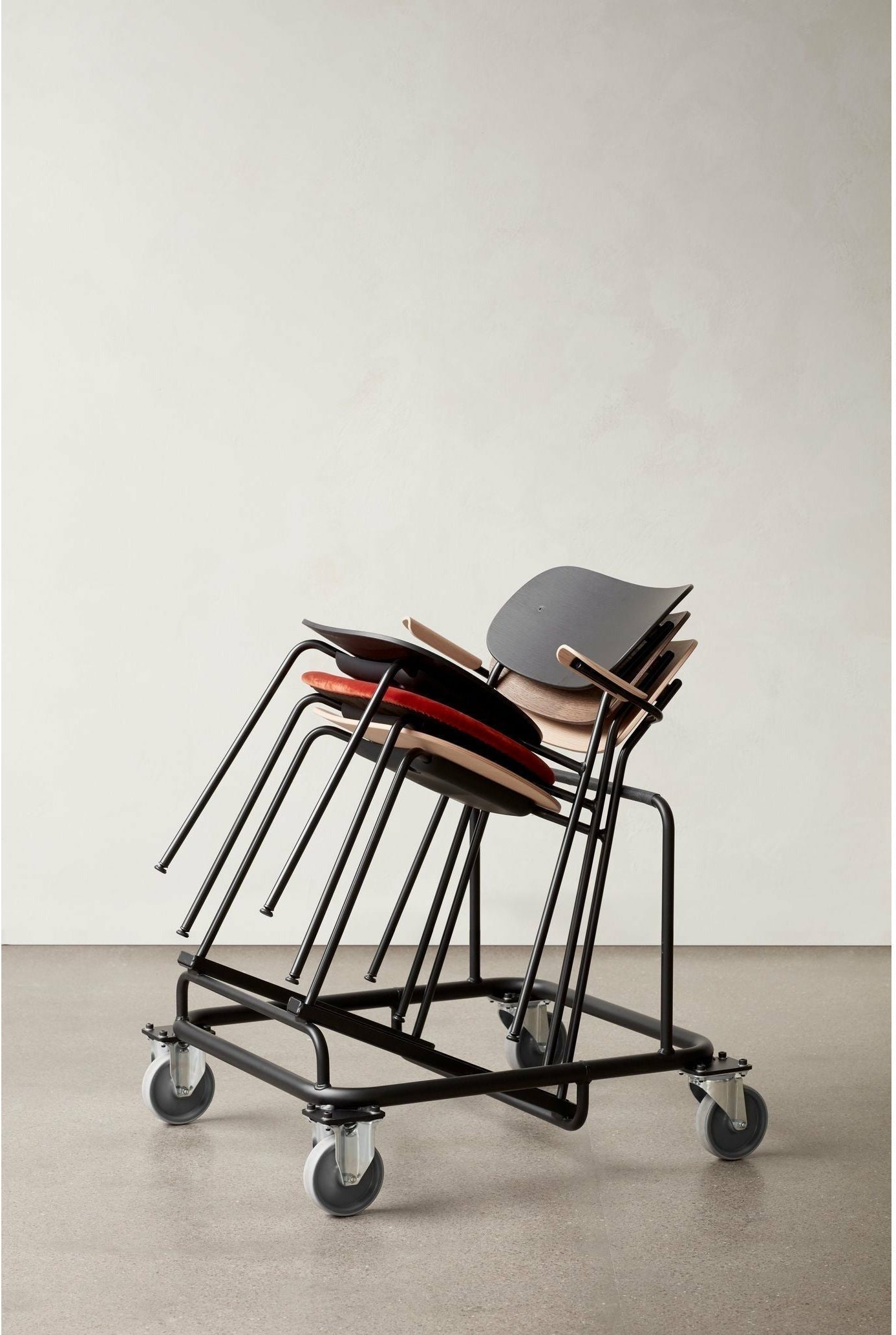 Audo Copenhagen Co Food Chair Upholstered Seat Black Oak, Chrome/Dakar 0842