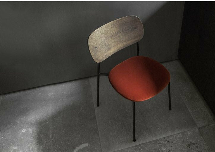 Audo Copenhagen Co Food Chair Upholstered Seat Black Oak, Chrome/Dakar 0842