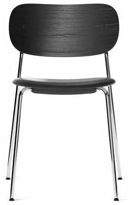 Audo Copenhagen Co Food Chair polstret sæde Black Oak, Chrome/Dakar 0842