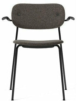 Audo Copenhagen Co Chair Full Polster mit Armlehre schwarzer Eiche, Schwarz/Doppiopanama T14012/001