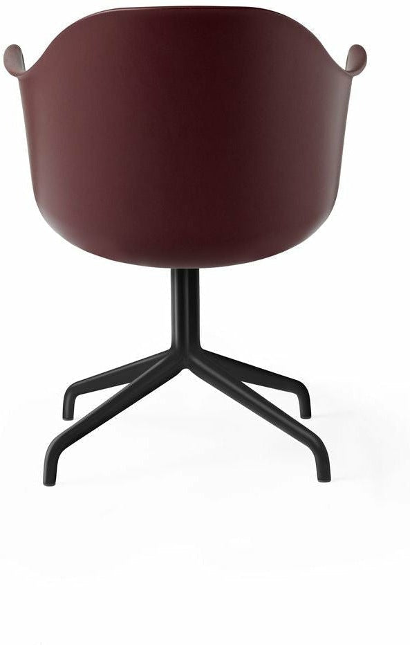 Audo Copenhagen Harbor Silla de comedor giratorio, negro/rojo quemado