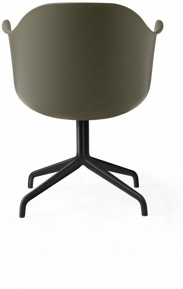 Audo Copenhagen Harbour Dining Chair Swivel, Black/Olive