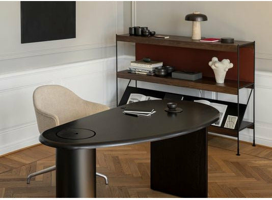 Audo Copenhagen Harbour Dining Chair Swivel, Black/Olive