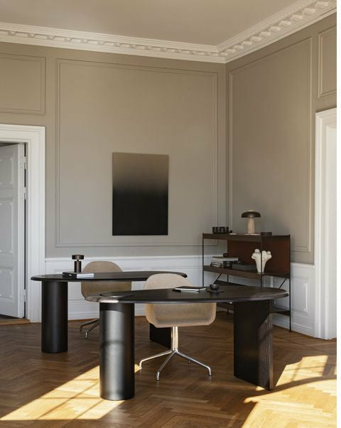 Audo Copenhagen Harbour Dining Chair Swivel, Black/Olive