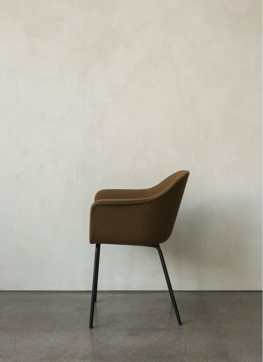 Audo Copenhagen Harbour Upholstered Dining Chair Dark Stained Oak, Dakar 0842