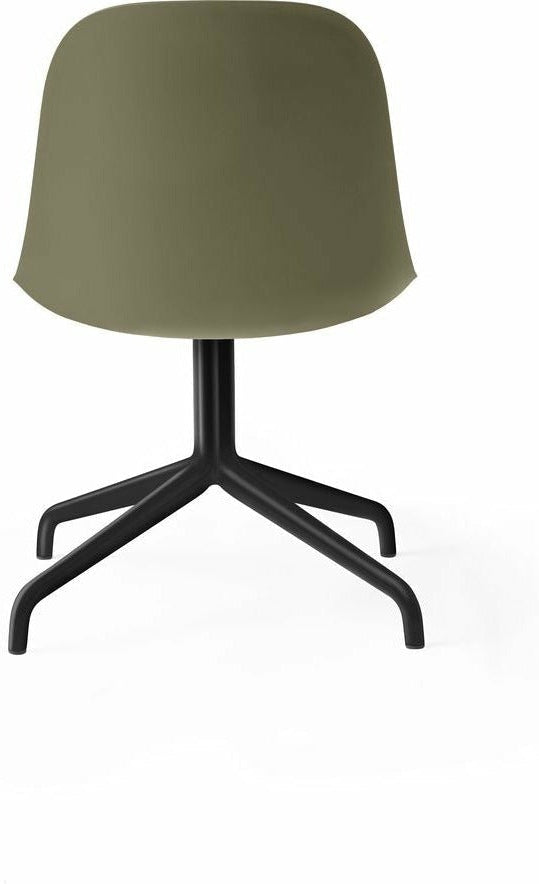 Audo Copenhagen Harbour Side Dining Chair Swivel With Star Base, Black/Olive
