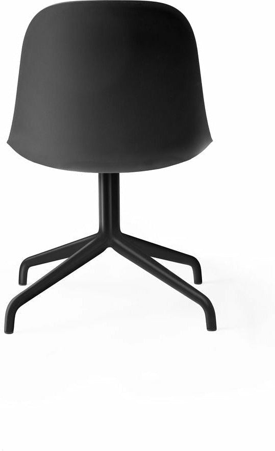 Audo Copenhagen Harbor Side Silla de comedor giratorio con base de estrellas, negro/negro