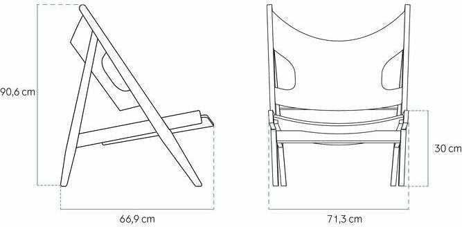 Audo Copenhagen Strick -Lounge -Stuhl für dunkle Buntende Oak, Dakar 0311