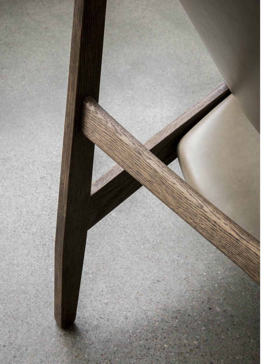 Audo Copenhagen Strick -Lounge -Stuhl für dunkle Buntende Oak, Dakar 0311