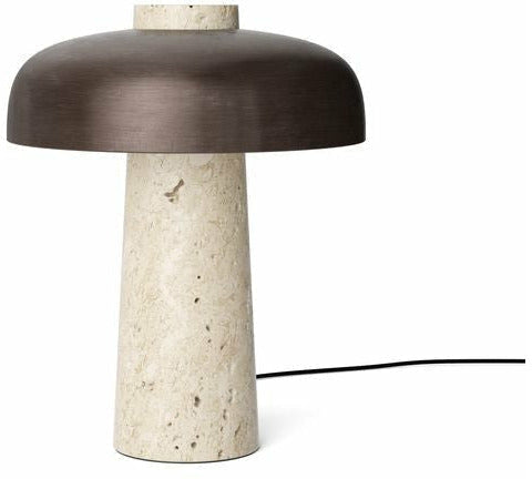 Audo Copenhagen Reverse Table Lamp, Travertine Marble