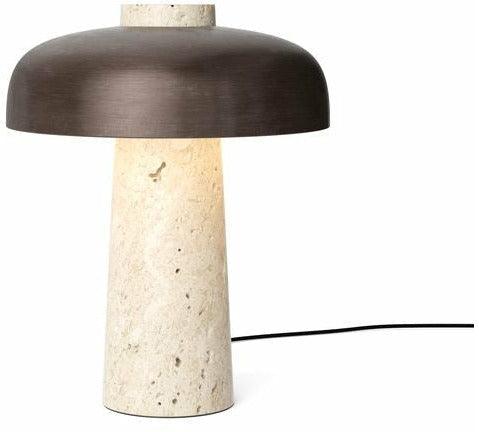 Audo Copenhagen Reverse Table Lampe, Travertine Marmor