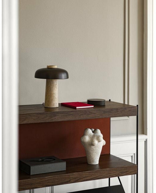 Audo Copenhagen Reverse Table Lamp, Travertine Marble