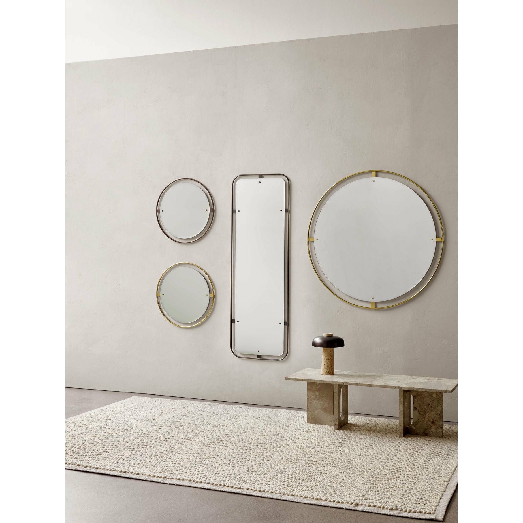 Audo Copenhagen Reverse Table Lampe, Travertine Marmor