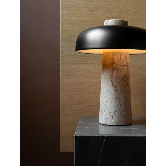 Audo Copenhagen Reverse Table Lamp, Travertine Marble