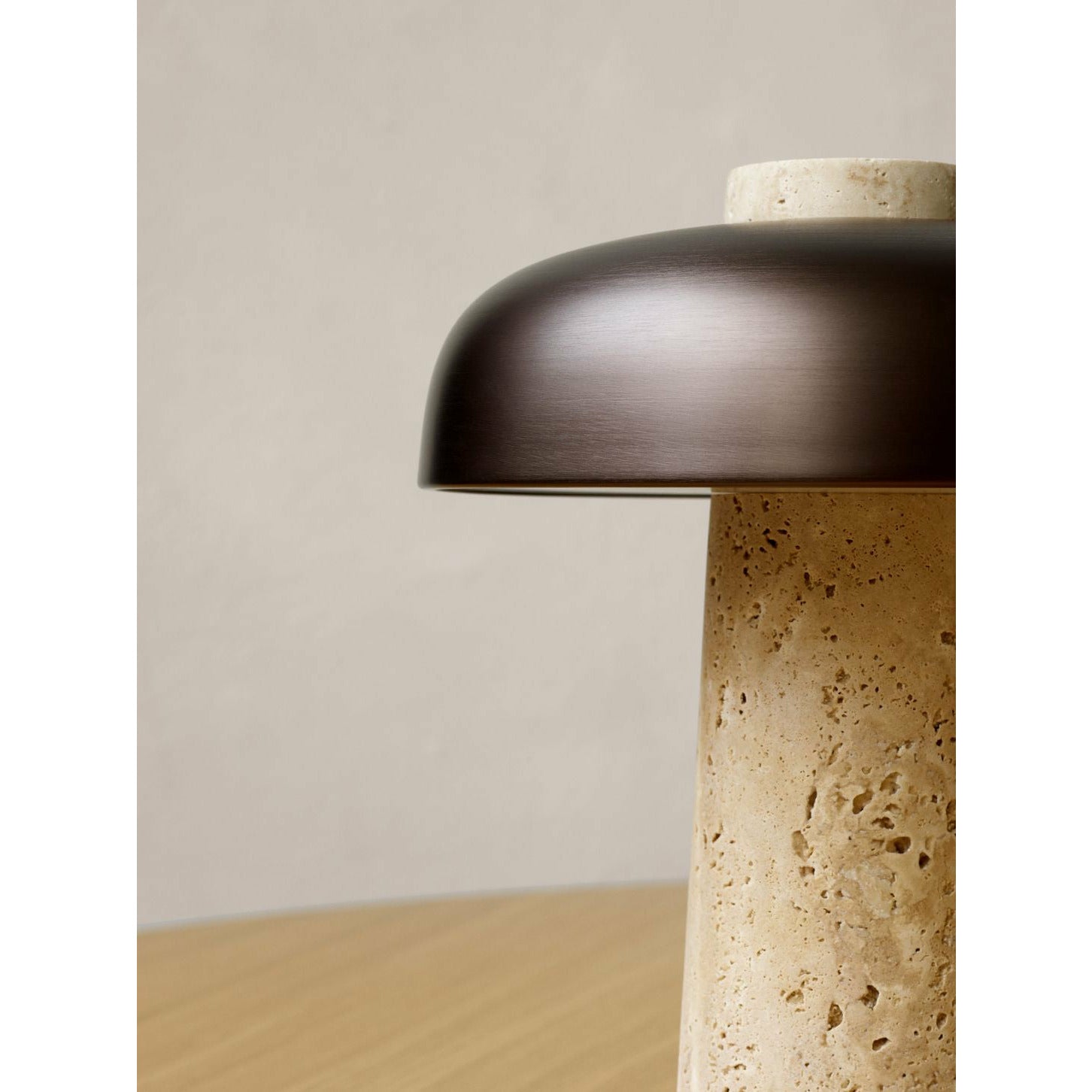 Audo Copenhagen Reverse Table Lamp, Travertine Marble