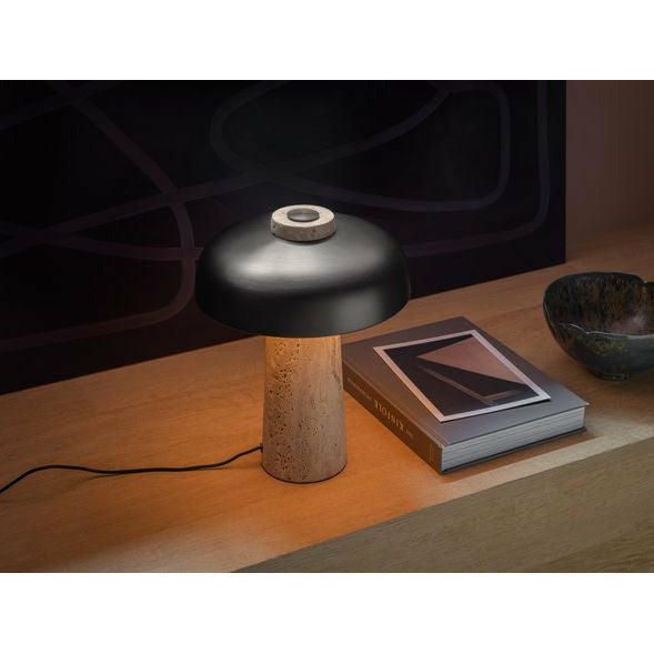 Audo Copenhagen Reverse Table Lamp, Travertine Marble